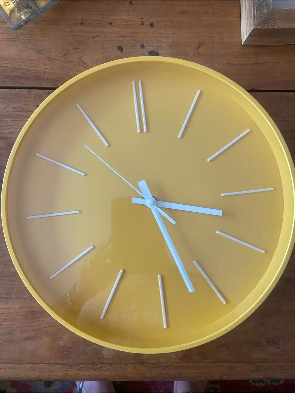 Yellow Modern Minimalist Wall Clock - White Hands